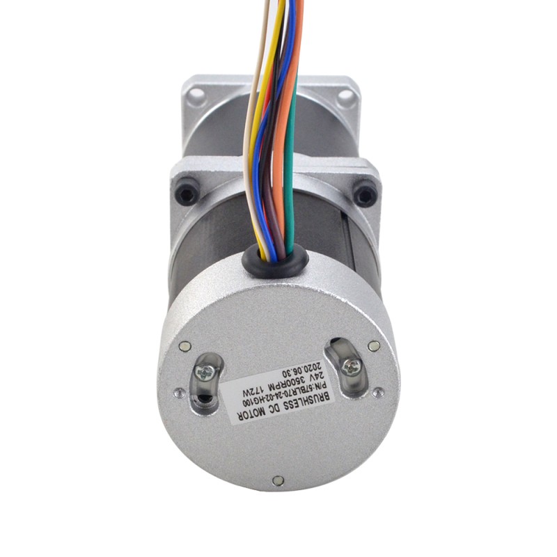 24V 172W 35RPM Geared Brushless DC Motor 25.00Nm(3540.29oz.in) 100:1 High Precision Gearbox