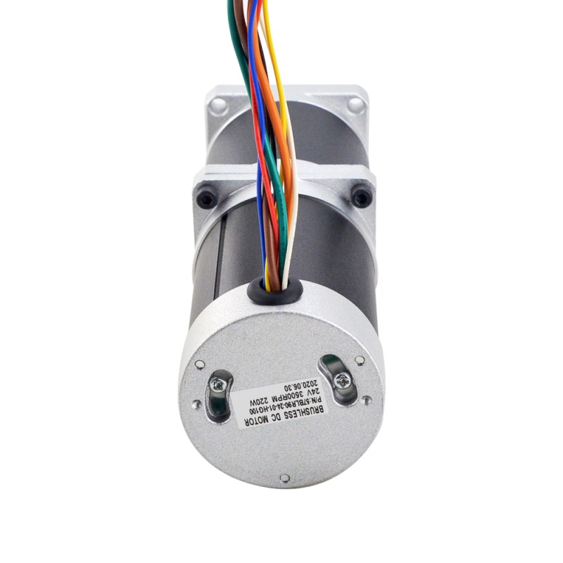 24V 220W 35RPM Geared Brushless DC Motor 25.00Nm(3540.29oz.in) 100:1 High Precision Gearbox