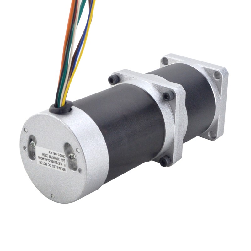 24V 220W 70RPM Geared Brushless DC Motor 20.00Nm(2832.23oz.in) 50:1 High Precision Gearbox