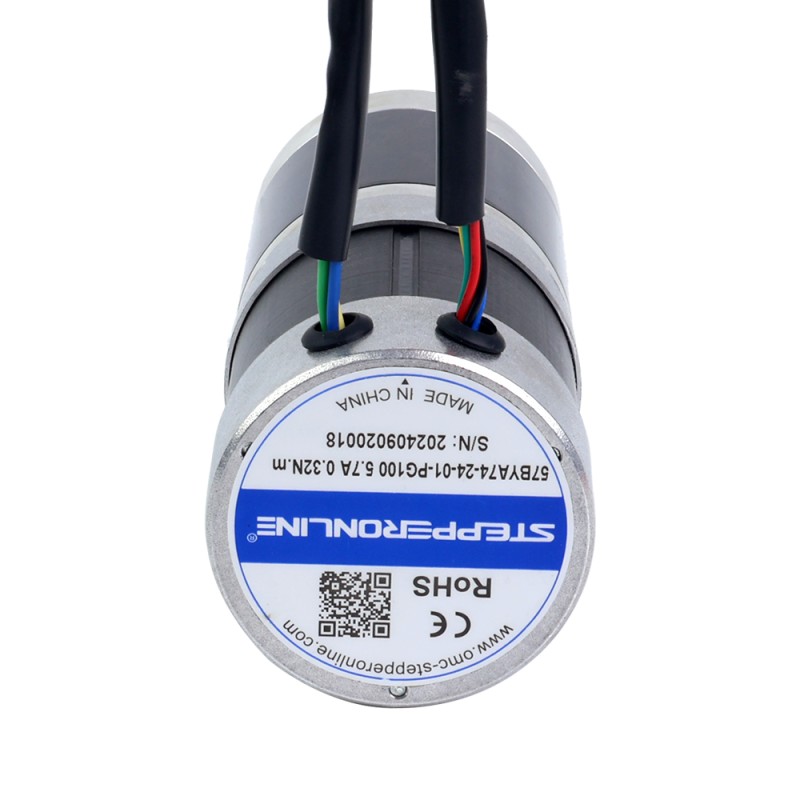 24V 101W Round Geared Brushless DC Motor 20.00Nm(2832.23oz.in) 100:1 Round Planetary Gearbox