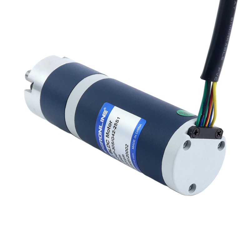 24V 30W 120RPM Geared Brushless DC Motor 1.90Nm(269.06oz.in) 25:1 Planetary Gearbox