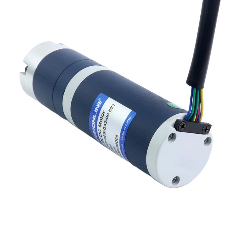 24V 30W 30RPM Geared Brushless DC Motor 6.90Nm(977.12oz.in) 99.5:1 Planetary Gearbox