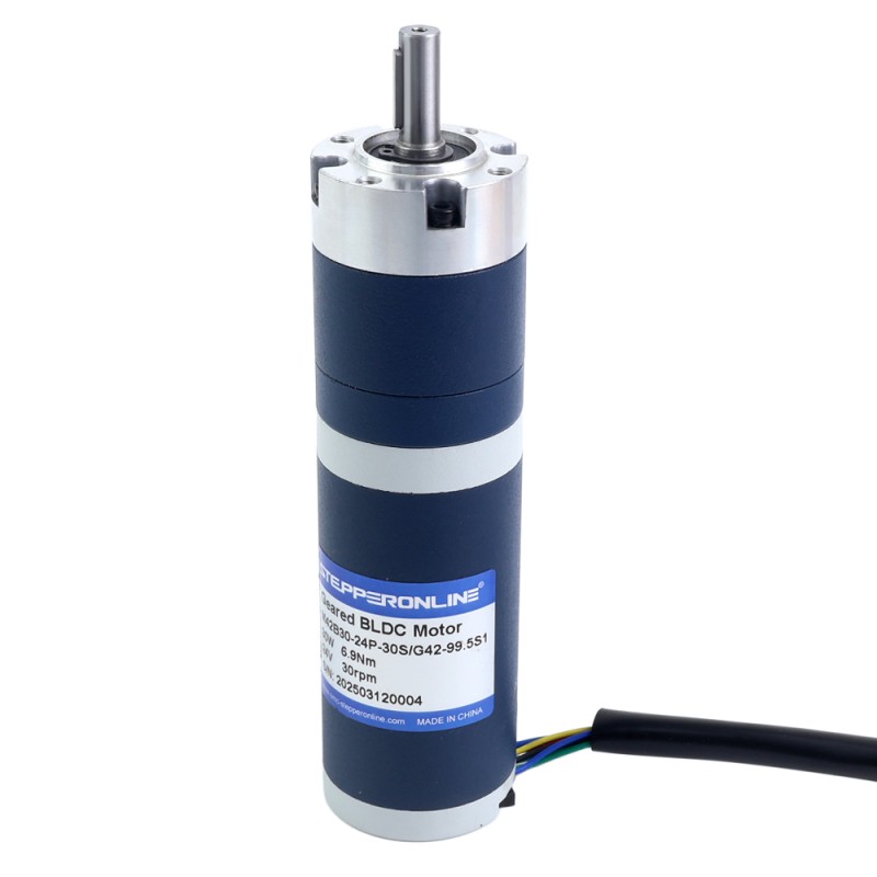 24V 30W 30RPM Geared Brushless DC Motor 6.90Nm(977.12oz.in) 99.5:1 Planetary Gearbox