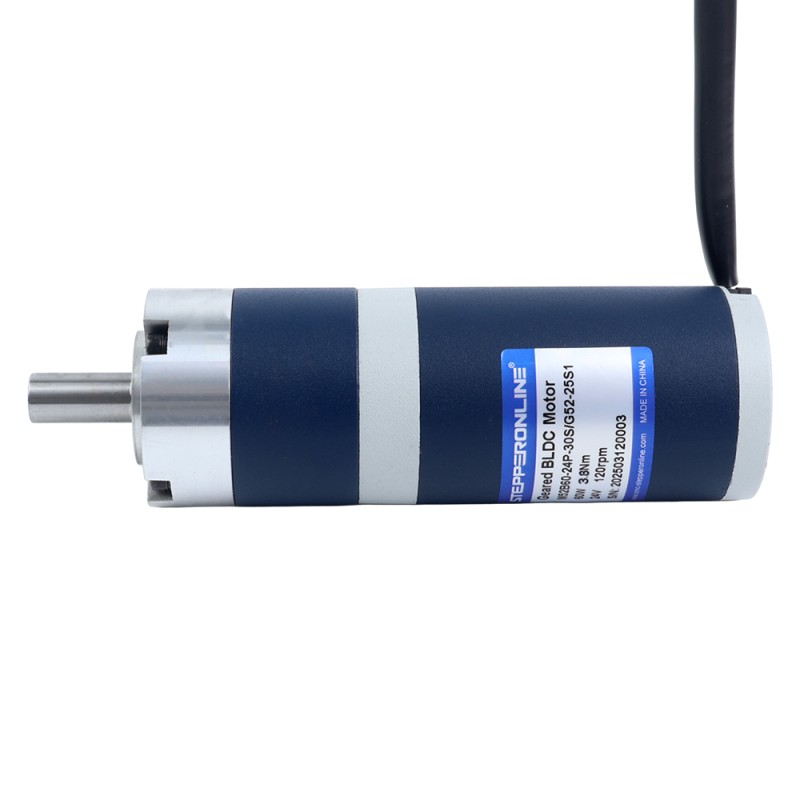 24V 60W 120RPM Geared Brushless DC Motor 3.80Nm(538.12oz.in) 25:1 Planetary Gearbox