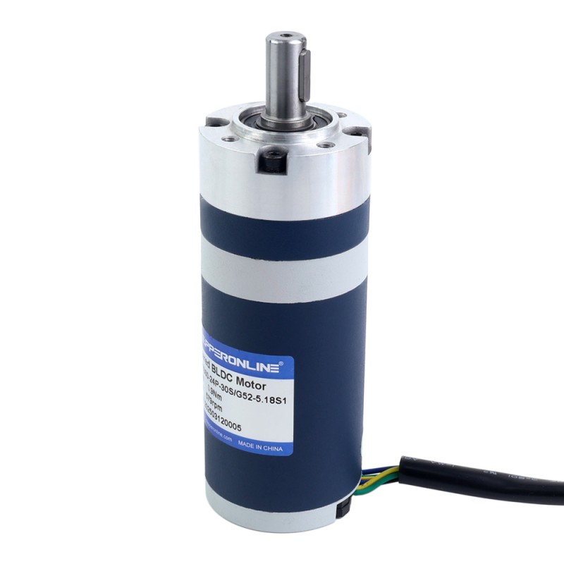 24V 60W 579RPM Geared Brushless DC Motor 0.90Nm(127.45oz.in) 5.18:1 Planetary Gearbox