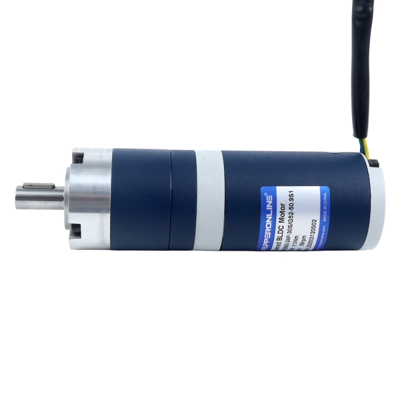 24V 60W 58.9RPM Geared Brushless DC Motor 7.00Nm(991.28oz.in) 50.9:1 Planetary Gearbox