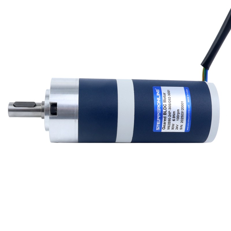 24V 90W 100RPM Geared Brushless DC Motor 6.90Nm(977.12oz.in) 30:1 Planetary Gearbox