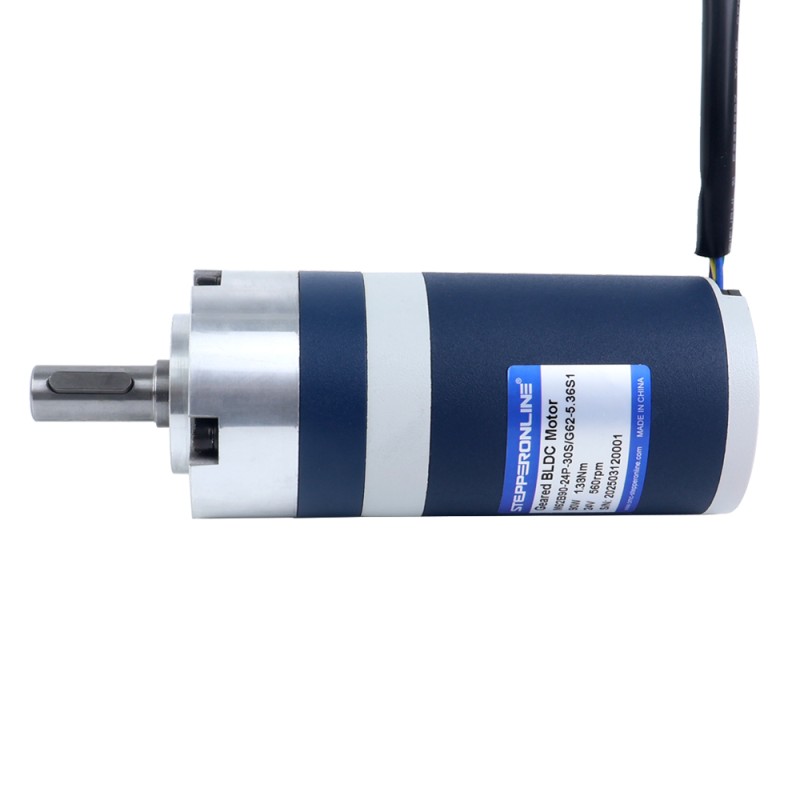 24V 90W 560RPM Geared Brushless DC Motor 1.38Nm(195.42oz.in) 5.36:1 Planetary Gearbox