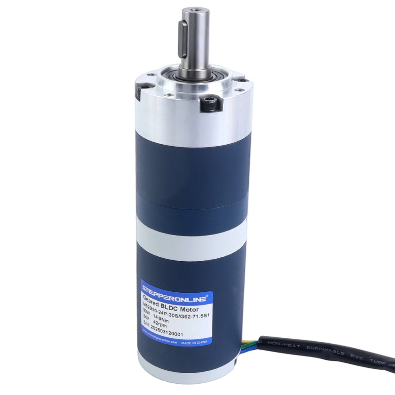 24V 90W 41.9RPM Geared Brushless DC Motor 14.90Nm(2110.01oz.in) 71.5:1 Planetary Gearbox