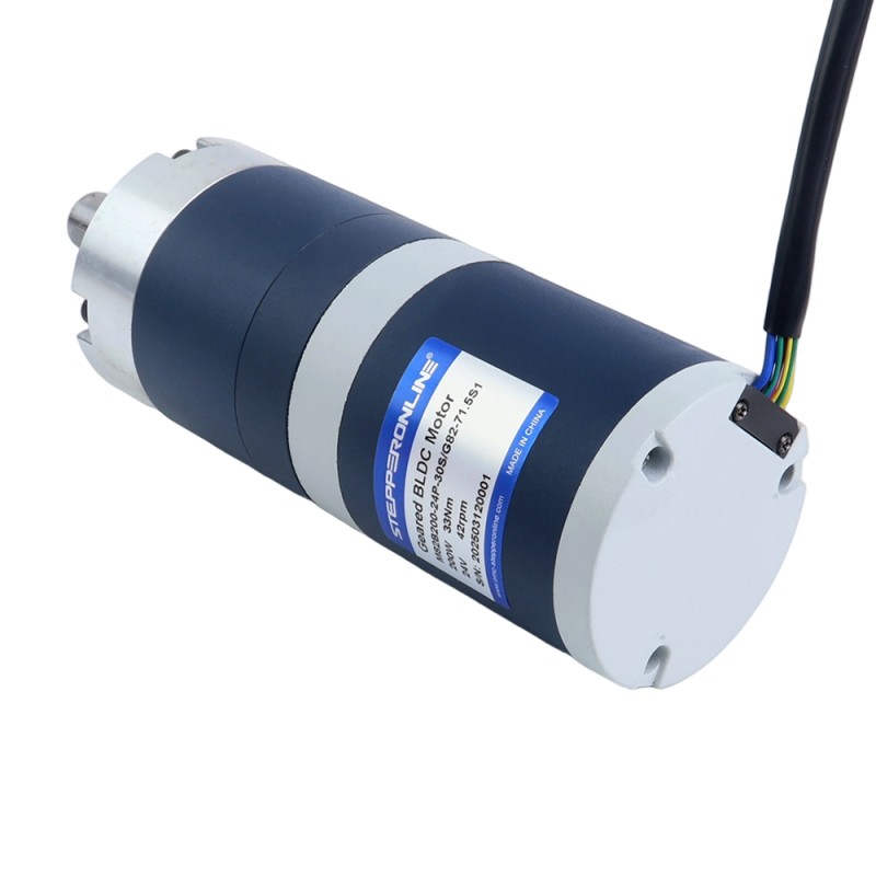 24V 200W 42RPM Geared Brushless DC Motor 33.00Nm(4673.18oz.in) 71.5:1 Planetary Gearbox