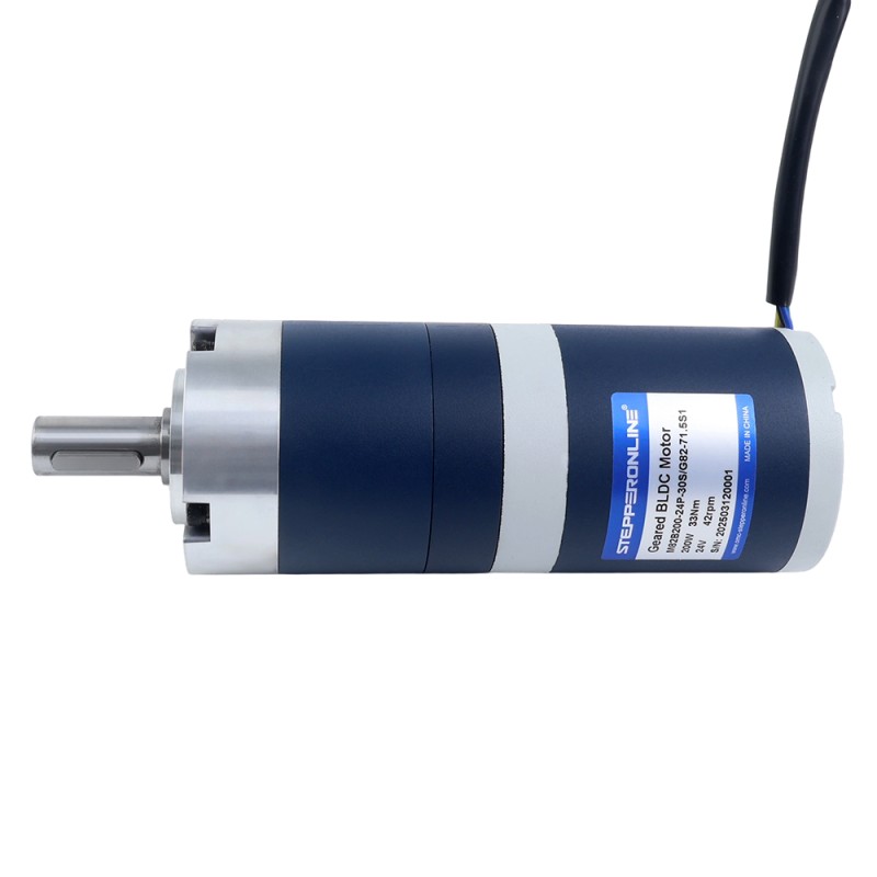 24V 200W 42RPM Geared Brushless DC Motor 33.00Nm(4673.18oz.in) 71.5:1 Planetary Gearbox