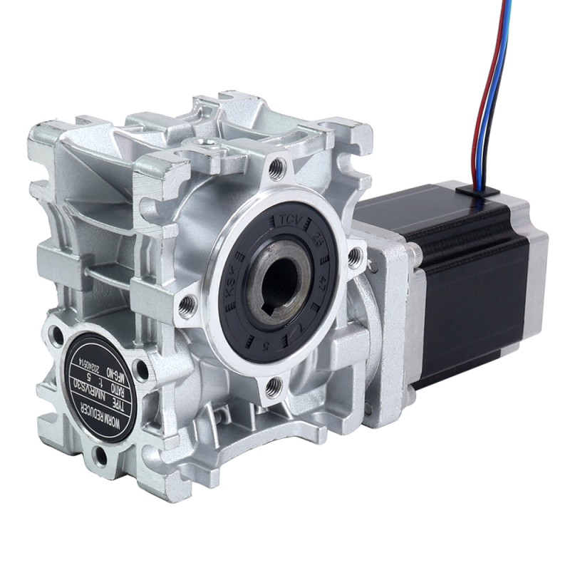 Nema 23 Stepper Motor 76mm Gear Ratio 15:1 Worm Gearbox NMRVS30 Worm Gear Speed Reducer