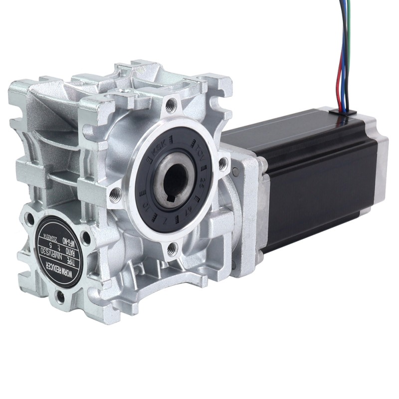 Nema 23 Stepper Motor 113mm Gear Ratio 30:1 Worm Gearbox NMRVS30 Worm Gear Speed Reducer