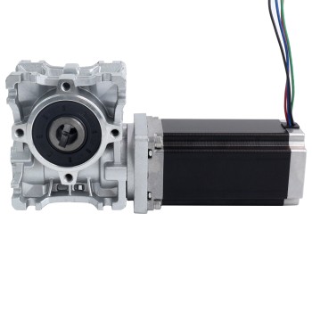 Nema 23 Stepper Motor 113mm Gear Ratio 50:1 Worm Gearbox NMRVS30 Worm Gear Speed Reducer
